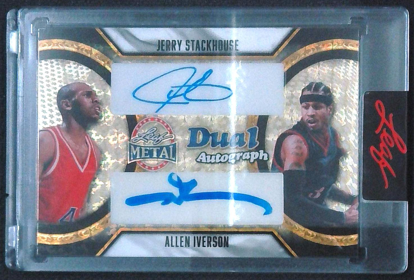 2026 Leaf Metal President’s Day Jerry Stackhouse Allen Iverson 1/1 Auto Card