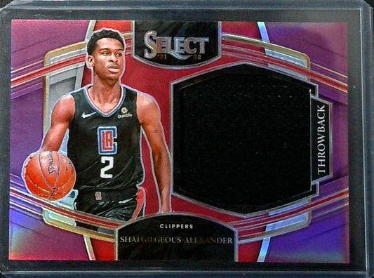 Shai Gilgeous-Alexander 2021-22 Panini Select Purple Throwback GU Jersey /99