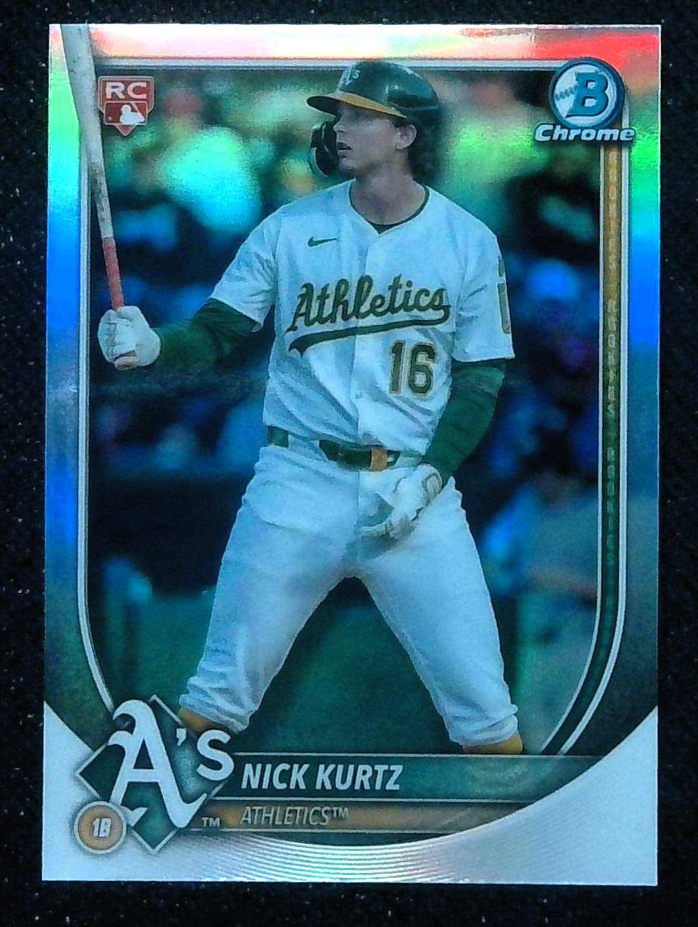 2025 Topps Bowman Chrome Refractor #93 Nick Kurtz Red RC Rookie Athletics