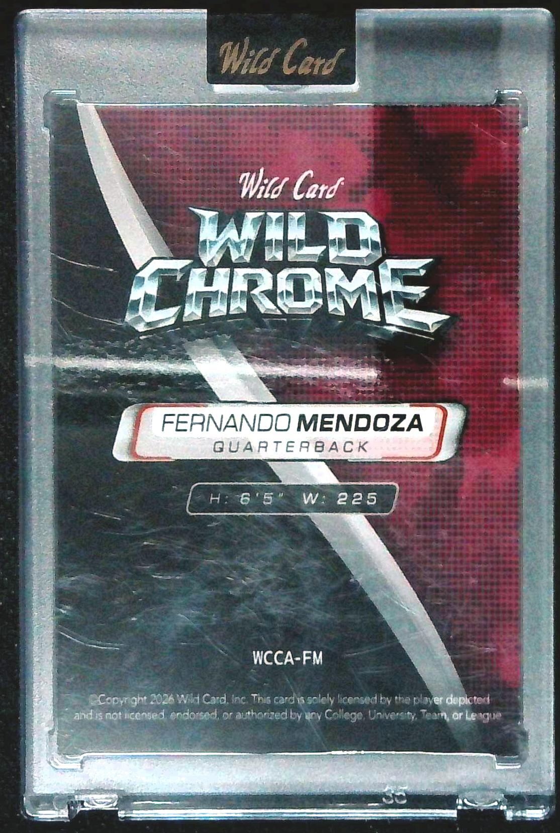 2026 Wild Card Wild Chrome Fernando Mendoza /10
