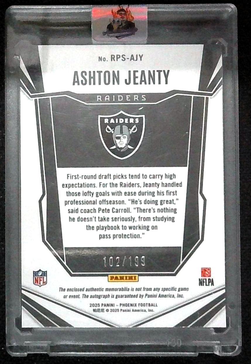2025 Phoenix Ashton Jeanty RPA Rookie Patch Auto /199