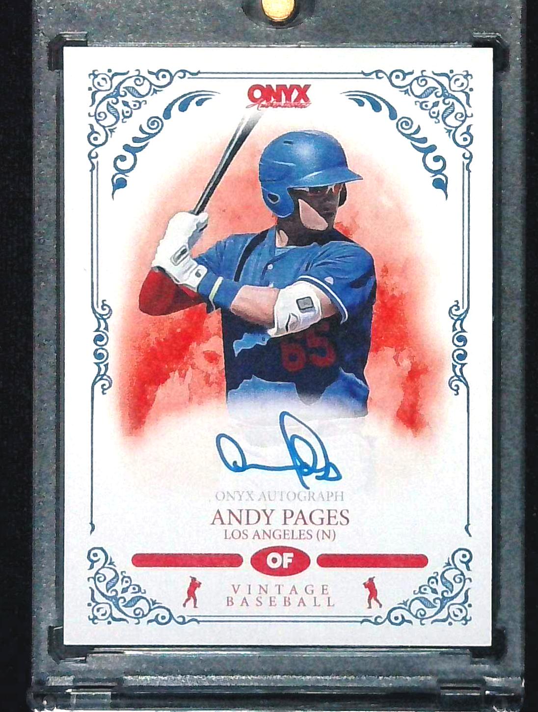 Andy Pages 2022 Onyx Vintage Auto Blue Ink #VAAP Auto