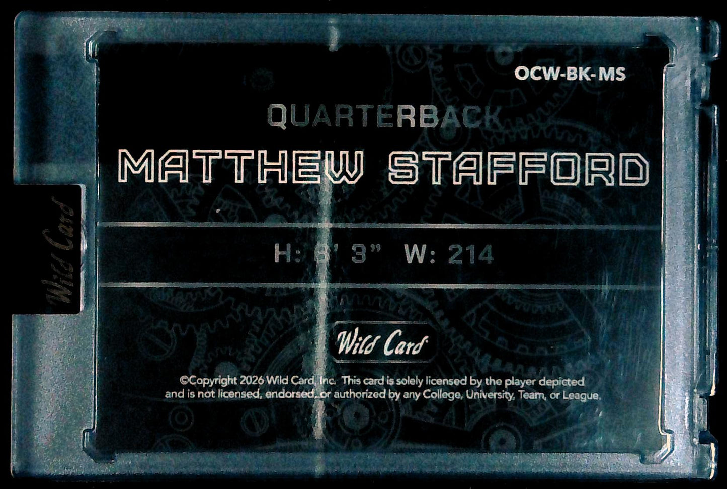 Wild Card 2026 QB1 On the Clock Matthew Stafford #'d 5/5