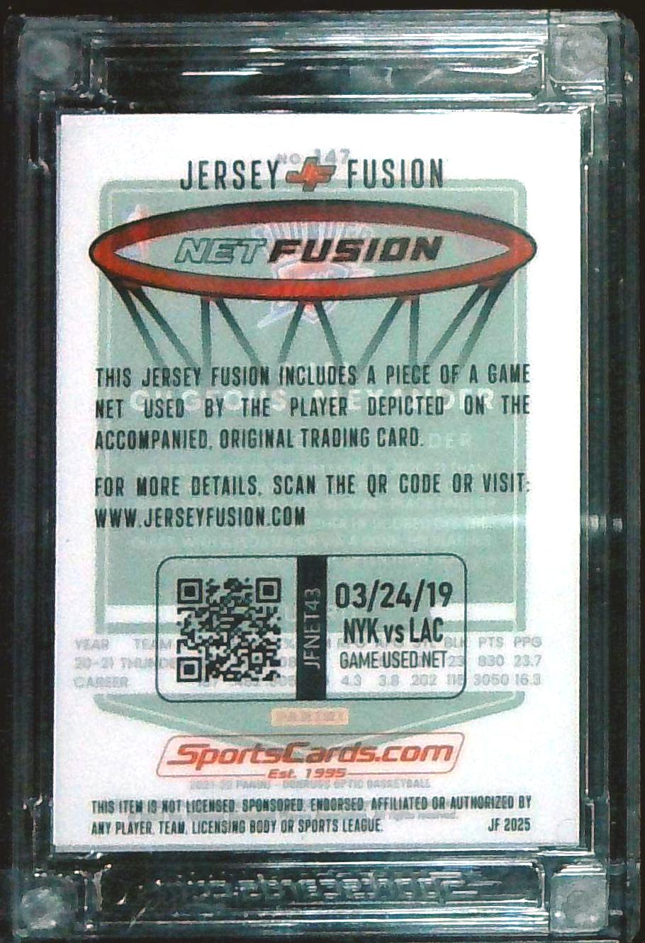 2025 Jersey Fusion Shai Gilgeous Alexander Game Used Net /49