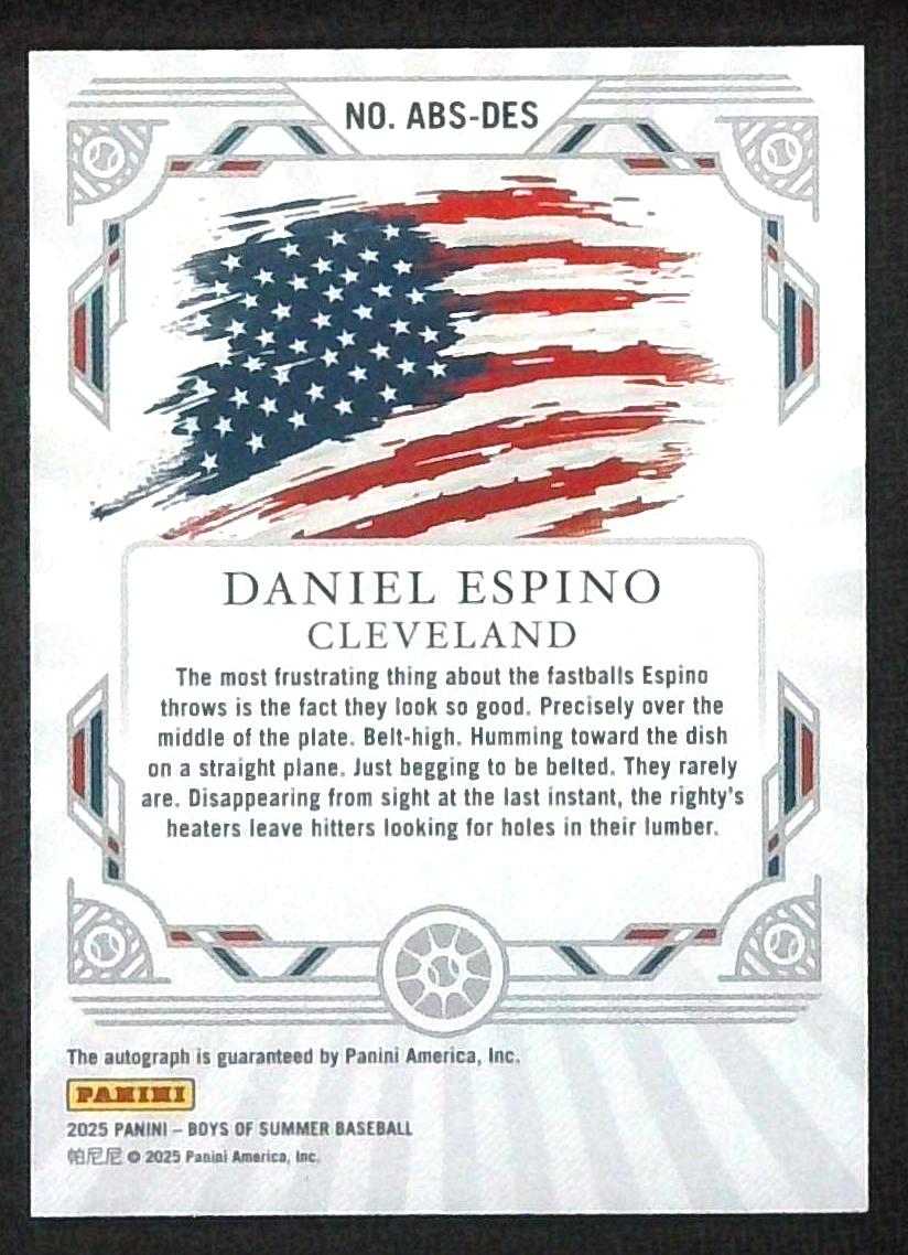 2025 Panini Boys Of Summer America’s Best Auto - Daniel Espino /25