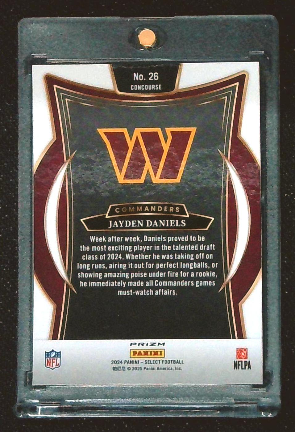 2024 Panini Select Concourse Jayden Daniels #26 Black & Orange Shock Prizm Rookie