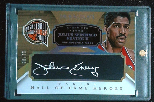 2014-15 Immaculate Hall Of Fame Heroes Julius Erving Auto /75