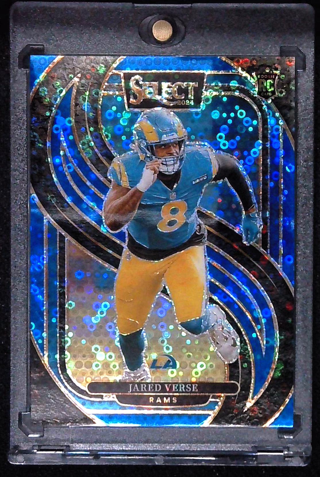 2024 Panini Select Jared Verse Premier RC Blue Disco Prizm Rookie #/25 Rams
