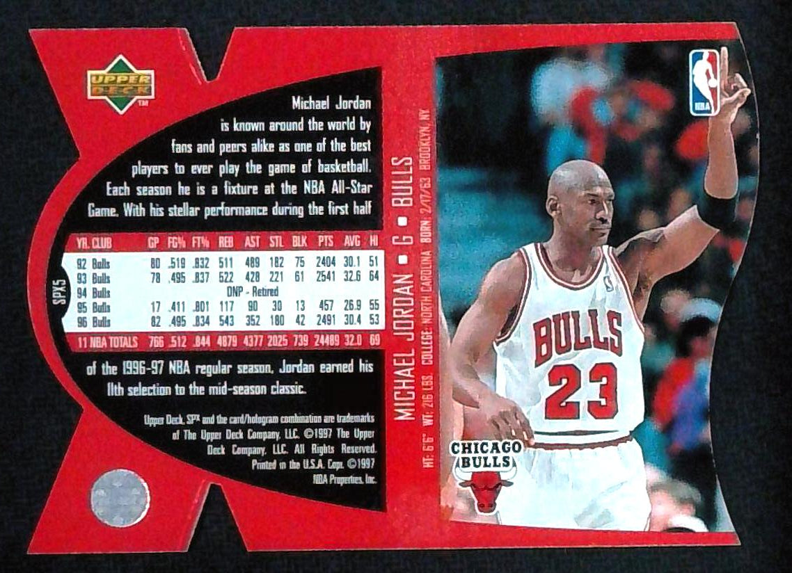 1997 SPX Michael Jordan #SPX5 GOLD RARE