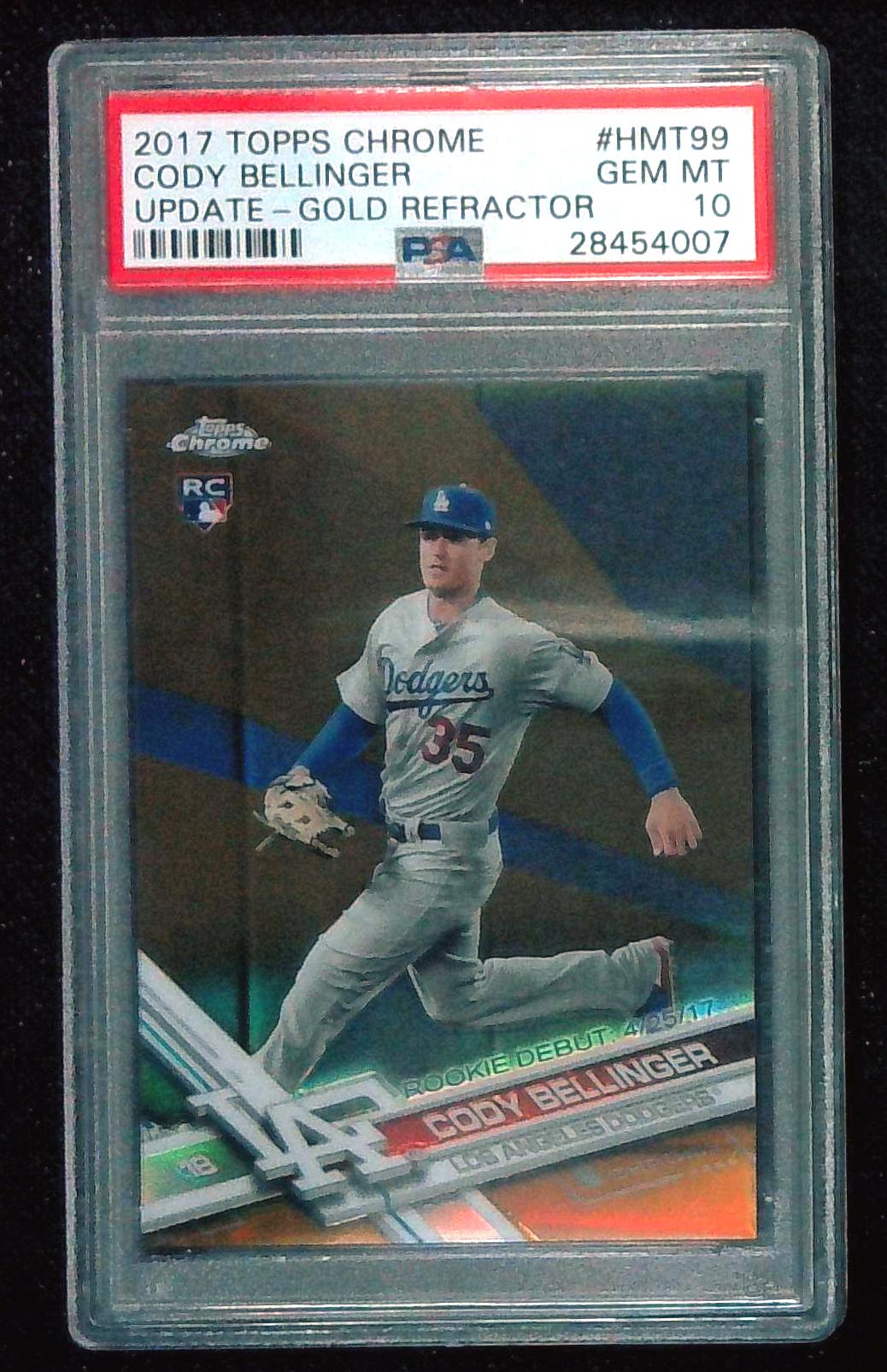 Cody Bellinger 2017 Topps Chrome Update Gold Refractor Rookie Debut RC PSA 10