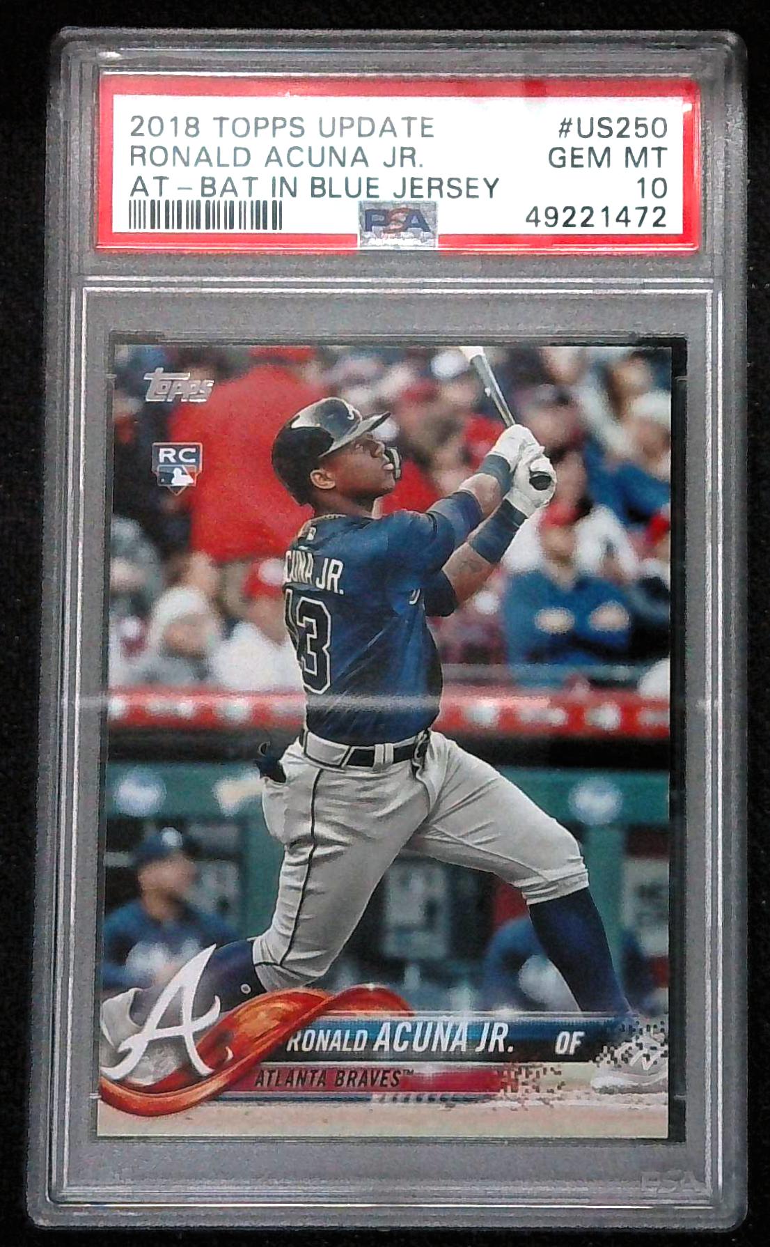 2018 Topps Update #US250 Ronald Acuna, Jr. PSA 10 Rookie Atlanta Braves