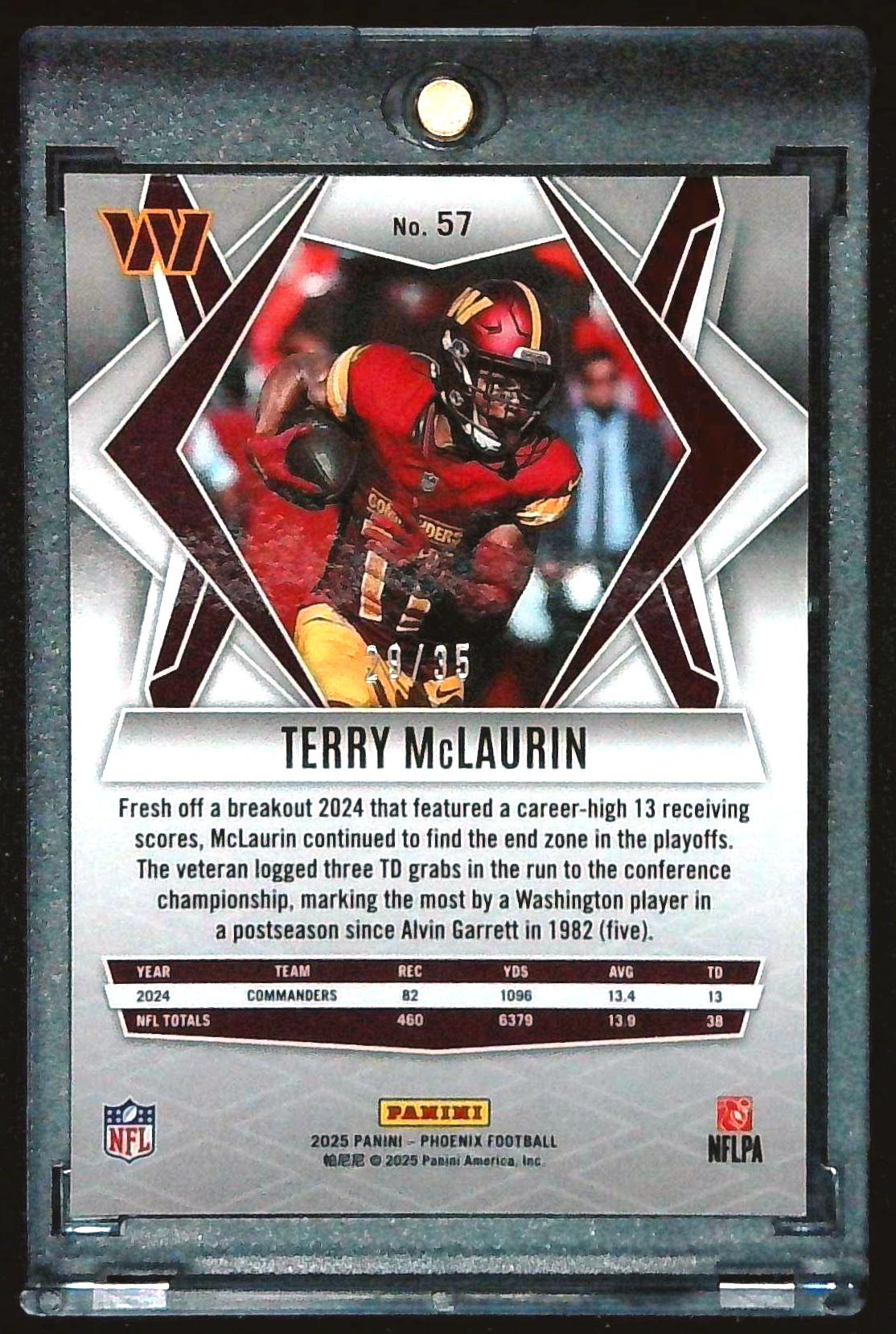 Panini 2025 Phoenix Terry McLaurin Washington Commanders Serial #'d /35