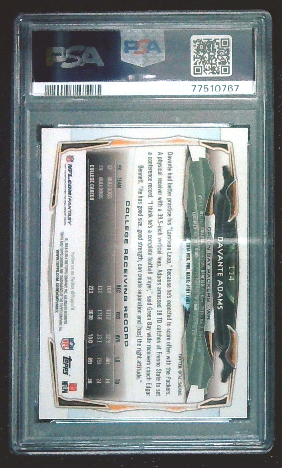 2014 Topps Chrome - Davonte Adams [RC] #114 Facing Forward PSA 9 Mint