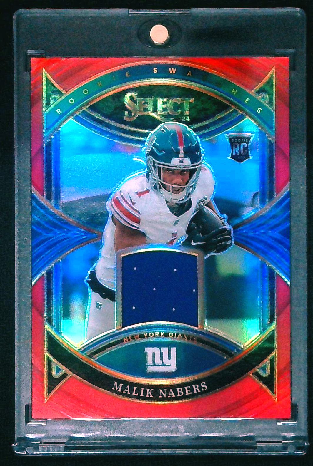 2024 Panini Select Rookie Swatches Malik Nabers Red Prizm Relic