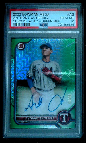 2022 Bowman Chrome Anthony Gutierrez Green Mojo Auto /99 PSA 10