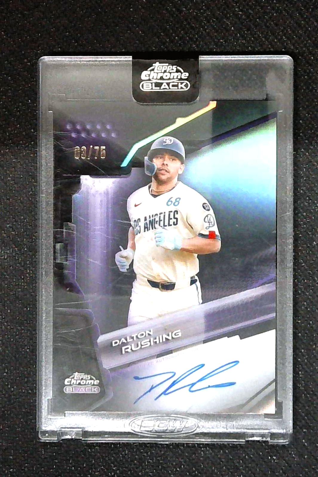 2026 Topps Chrome Black Dalton Rushing Auto Purple Refractor /75