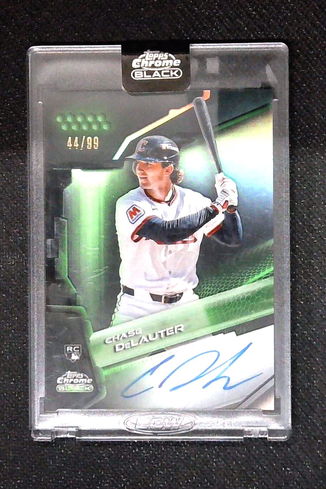 CHASE DELAUTER 2026 TOPPS CHROME BLACK ROOKIE AUTO REFRACTOR RC #/99 GUARDIANS