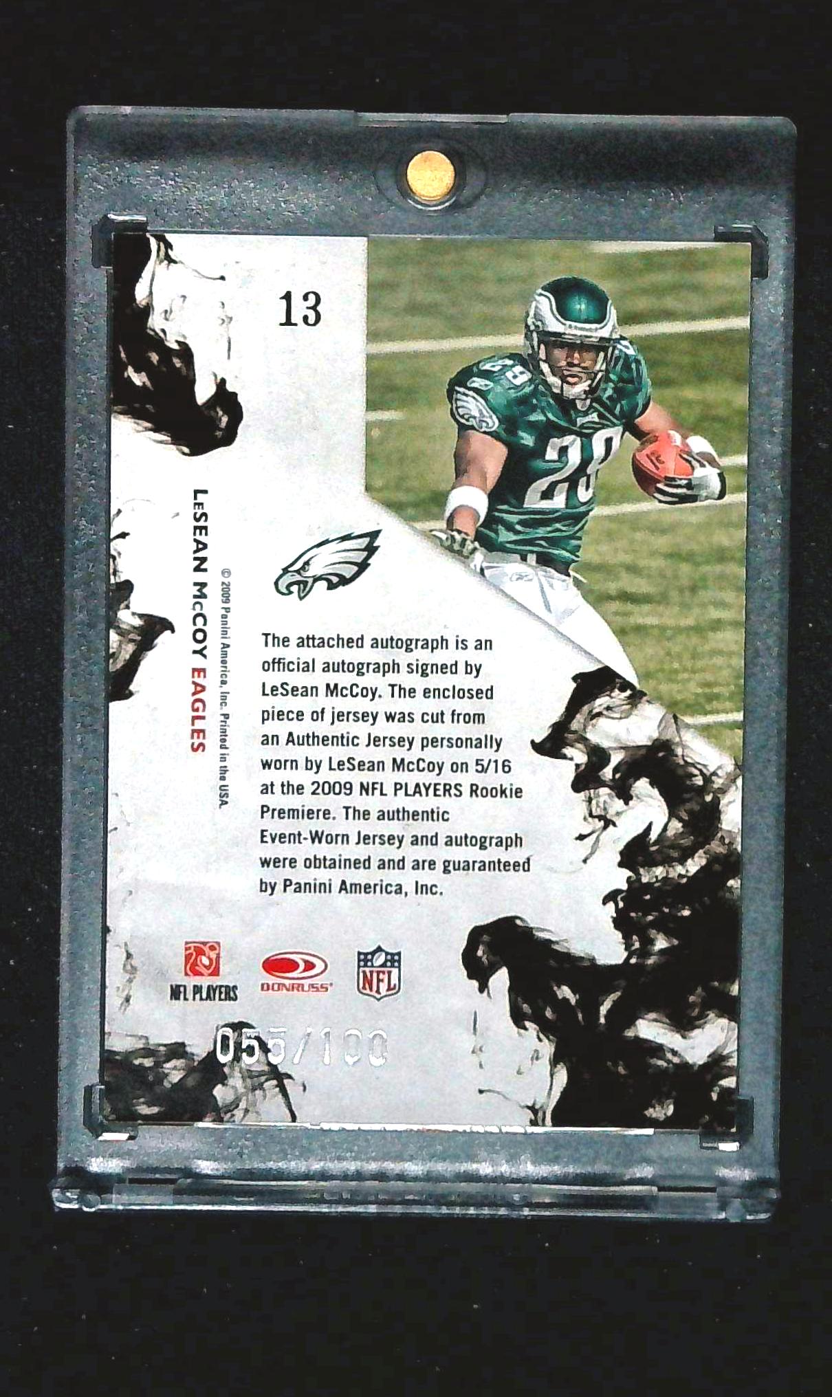 2009 Donruss Rookies & Stars LeSean McCoy Relic Jersey Auto /100
