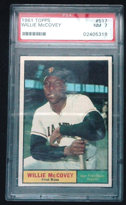 1961 TOPPS #517 WILLIE McCOVEY PSA 7