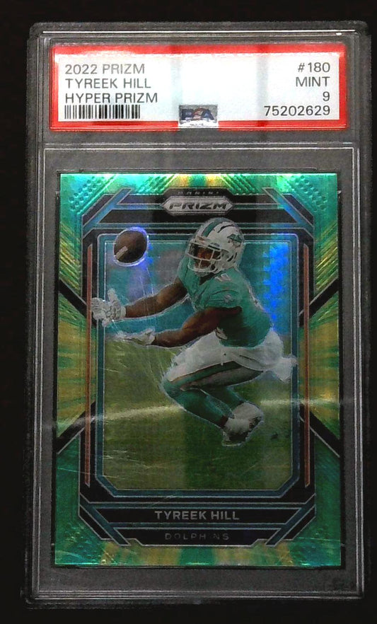 2022 PANINI PRIZM 180 TYREEK HILL HYPER PRIZM /175 MIAMI DOLPHINS PSA 9 MINT