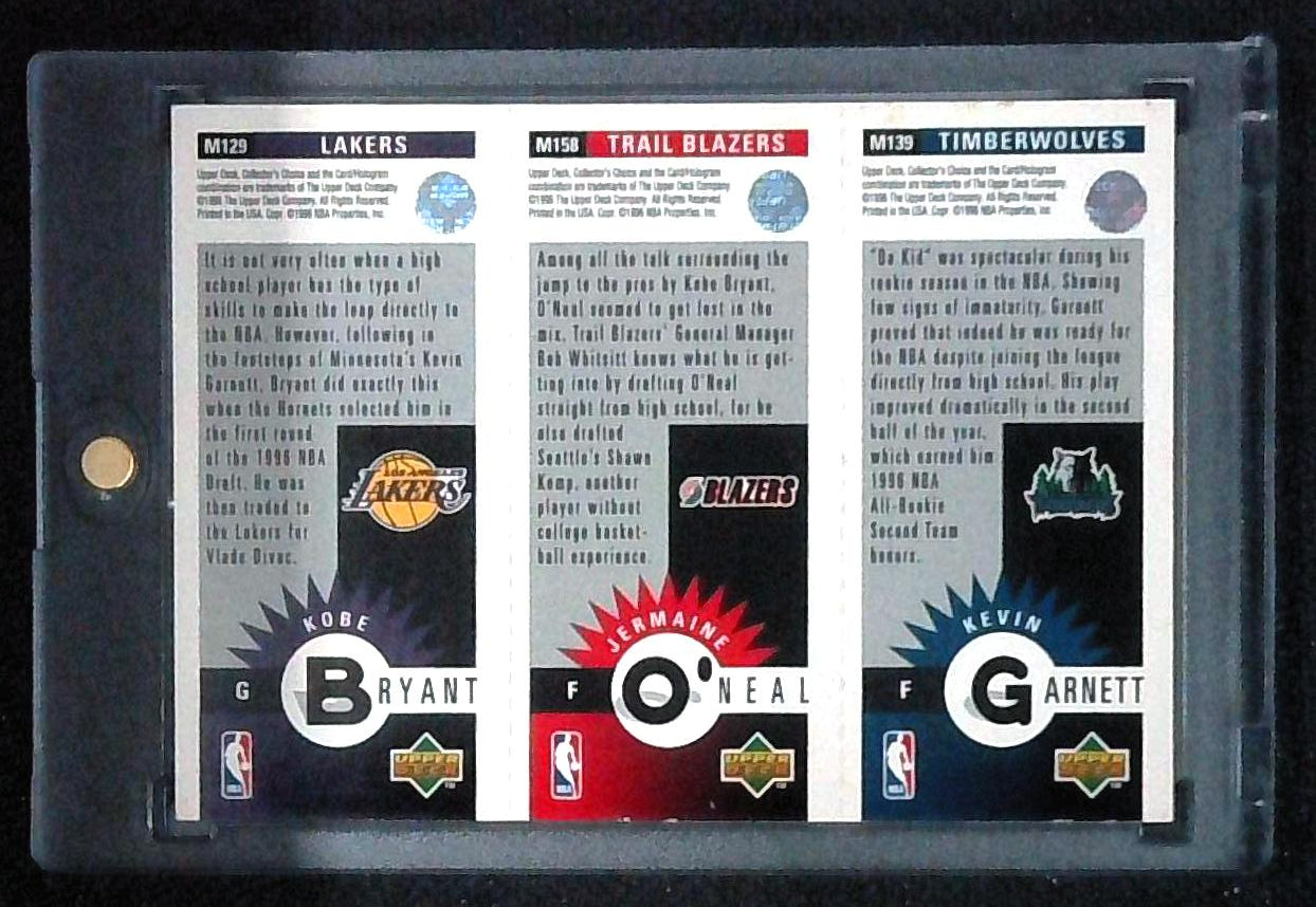 KOBE BRYANT - JERMAINE O’NEAL - KEVIN GARNETT 96/97 UD MINI ROOKIE CARD