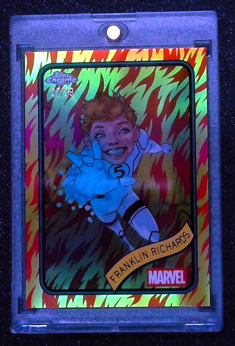 2025 Topps Chrome Marvel Human Torch Refractor Franklin Richards #'d /39