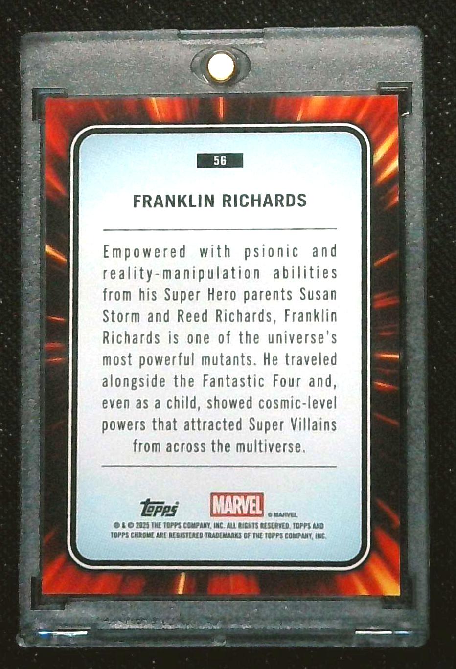 2025 Topps Chrome Marvel Human Torch Refractor Franklin Richards #'d /39