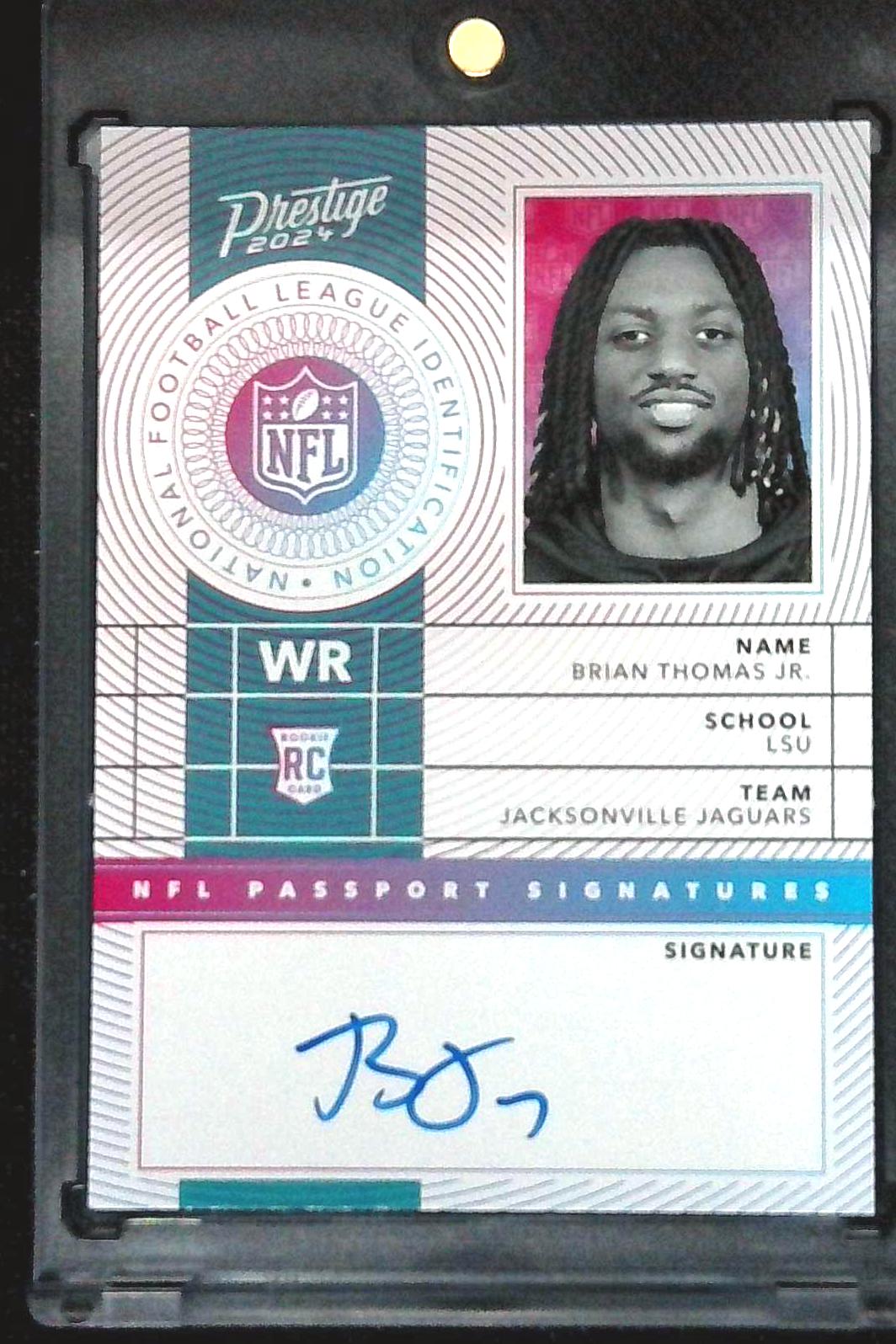 2024 Prestige Brian Thomas Jr. RC NFL Passport Signature Auto Rookie