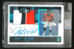 2021 Panini One - Premium Rookie Patch Autographs Javonte Williams #128 Blue /49