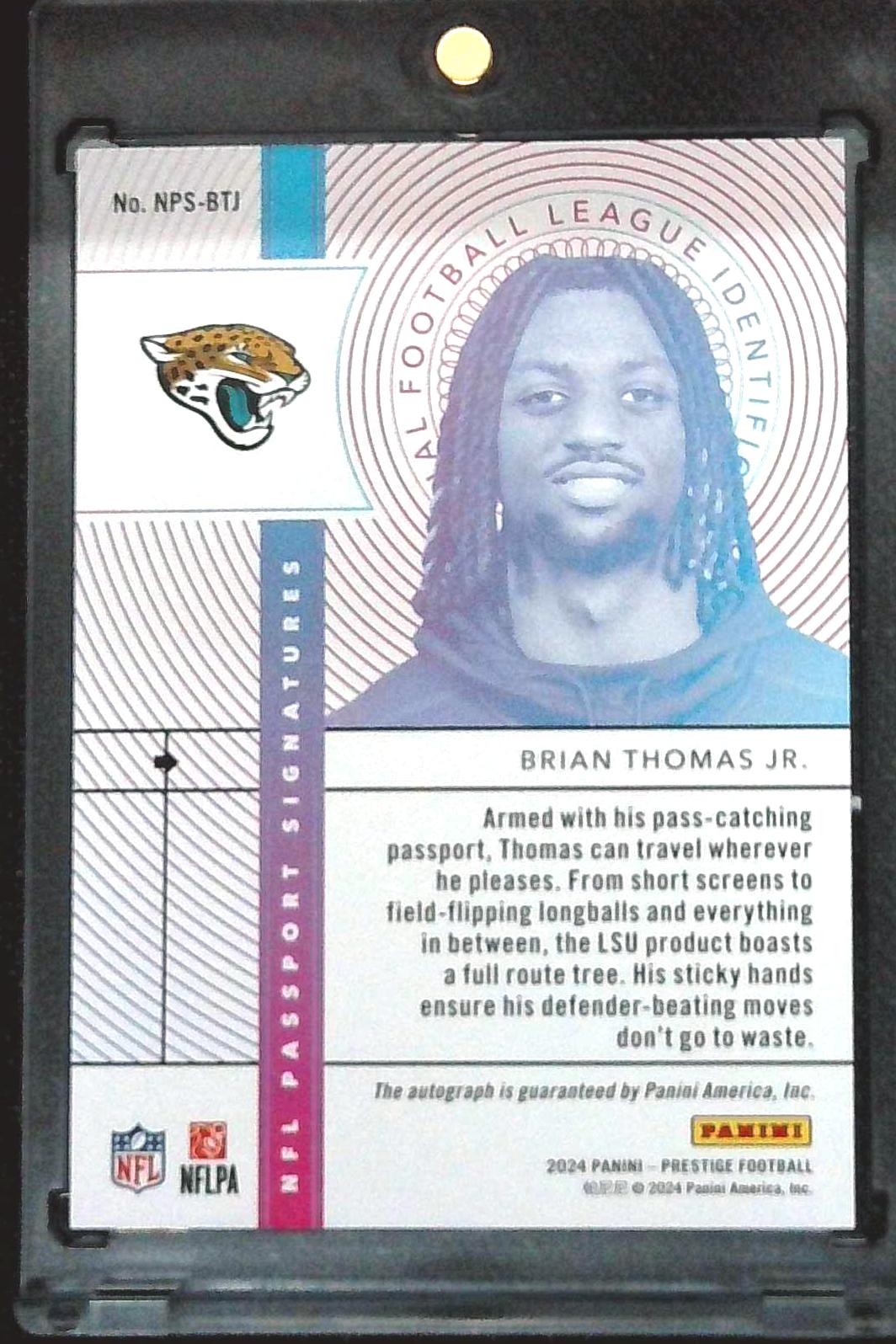 2024 Prestige Brian Thomas Jr. RC NFL Passport Signature Auto Rookie