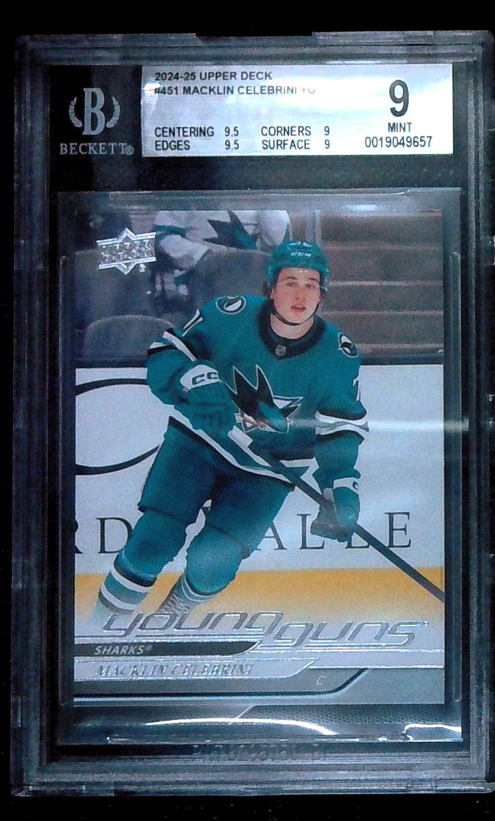 2024/25 UD Series 2 "Young Guns" MACKLIN CELEBRINI Rookie BGS 9 MINT