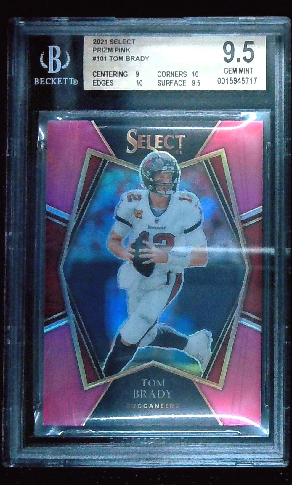 2021 Panini Select Tom Brady Premier Level Pink Prizm #'d 3/10 BGS 9.5