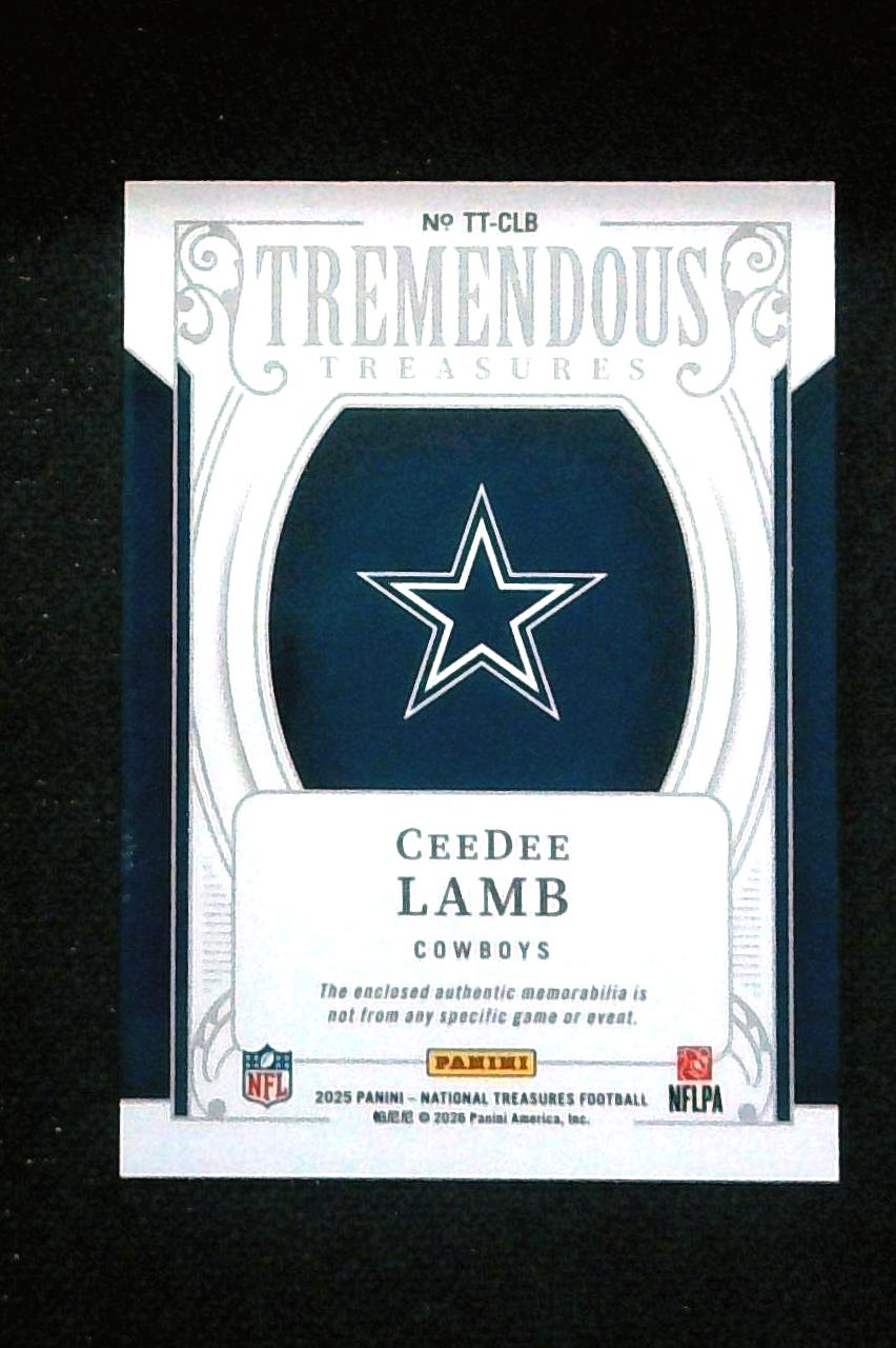 2025 Panini National Treasures - Tremendous Treasures CeeDee Lamb #TT-CLB /99