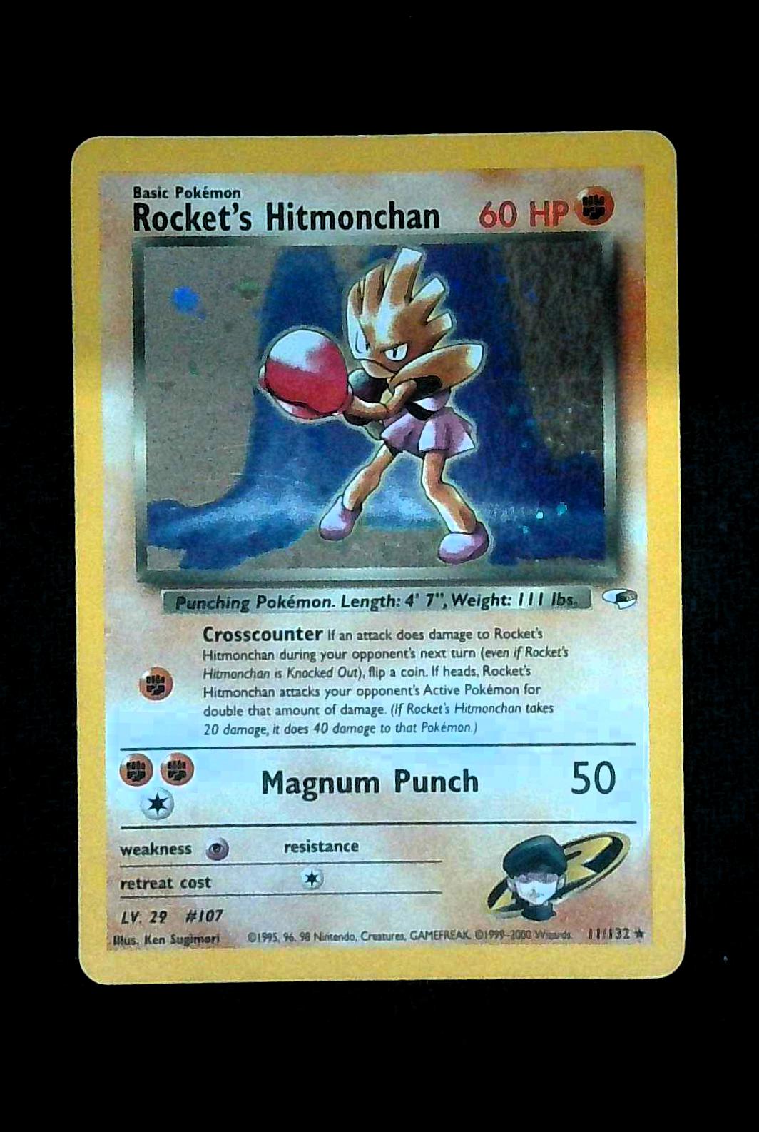 Pokemon TCG: Gym Heroes Unlimited Rocket's Hitmonchan 11/132 Holo