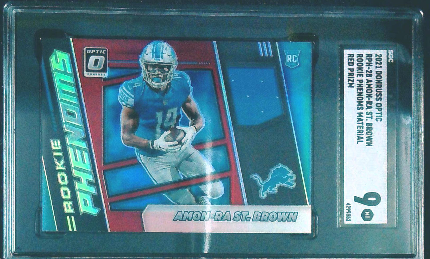 2021 Panini Donruss Optic Amon-Ra St. Brown #RPH-28 Rookie Phenoms Red RC SGC 9