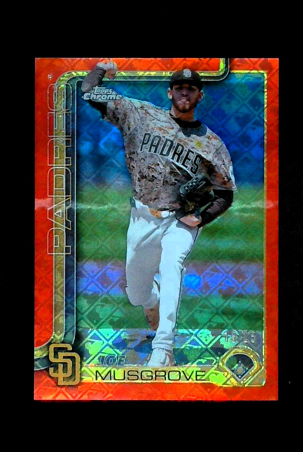 2025 Topps Chrome Logofractor Joe Musgrove Orange Refractor /25