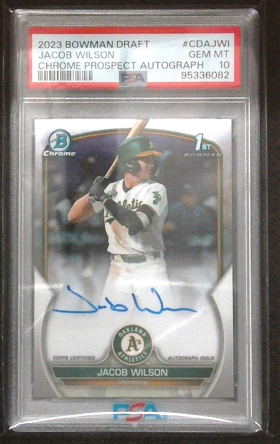 2023 Bowman Draft Baseball Jacob Wilson 1st Bowman Chrome Auto PSA 10