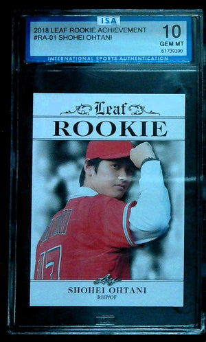 2018 Leaf Rookie Achievement #RA-01 Shohei Ohtani Rookie ISA 10 GEM-MT