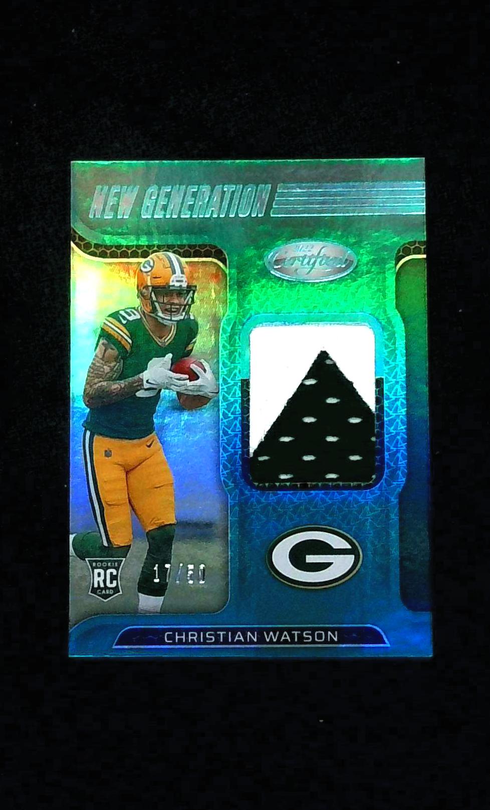 2022 CERTIFIED NEW GENERATION MIRROR TEAL ROOKIE PATCH CHRISTIAN WATSON /50