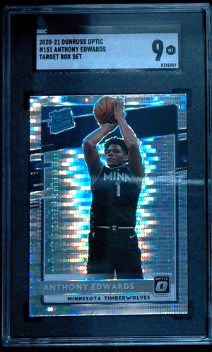 2020-21 Donruss Optic #151 Anthony Edwards Rated Rookie Silver Pulsar SGC 9