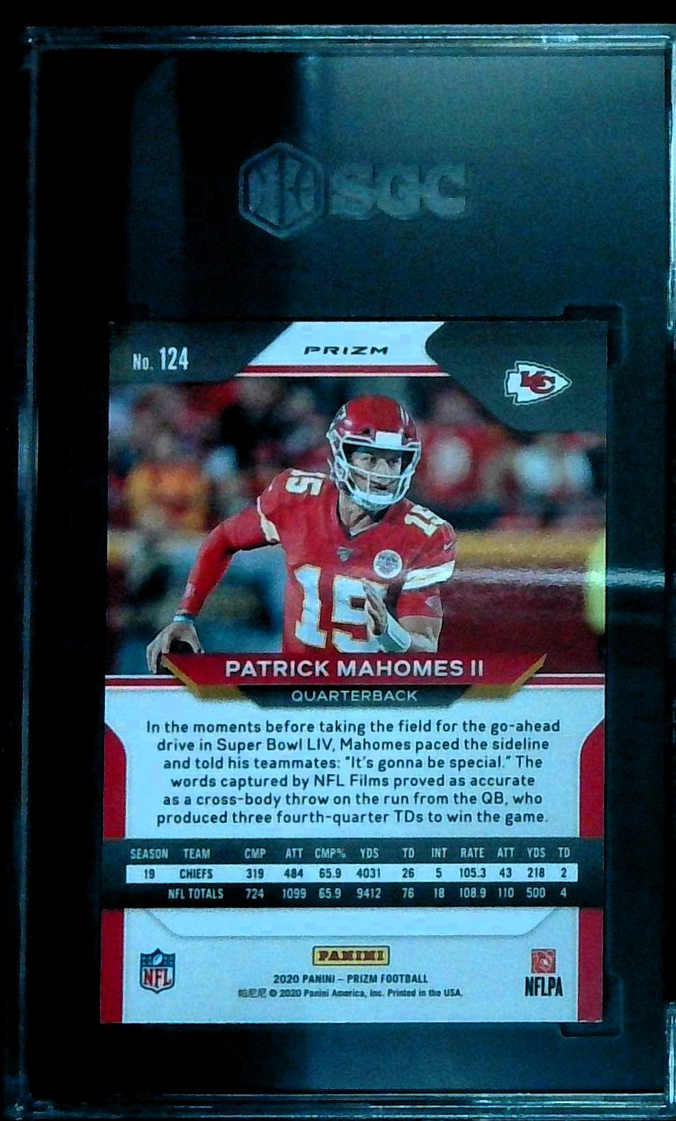 Patrick Mahomes II 2020 Panini Prizm #124 Silver Prizm SGC 9.5