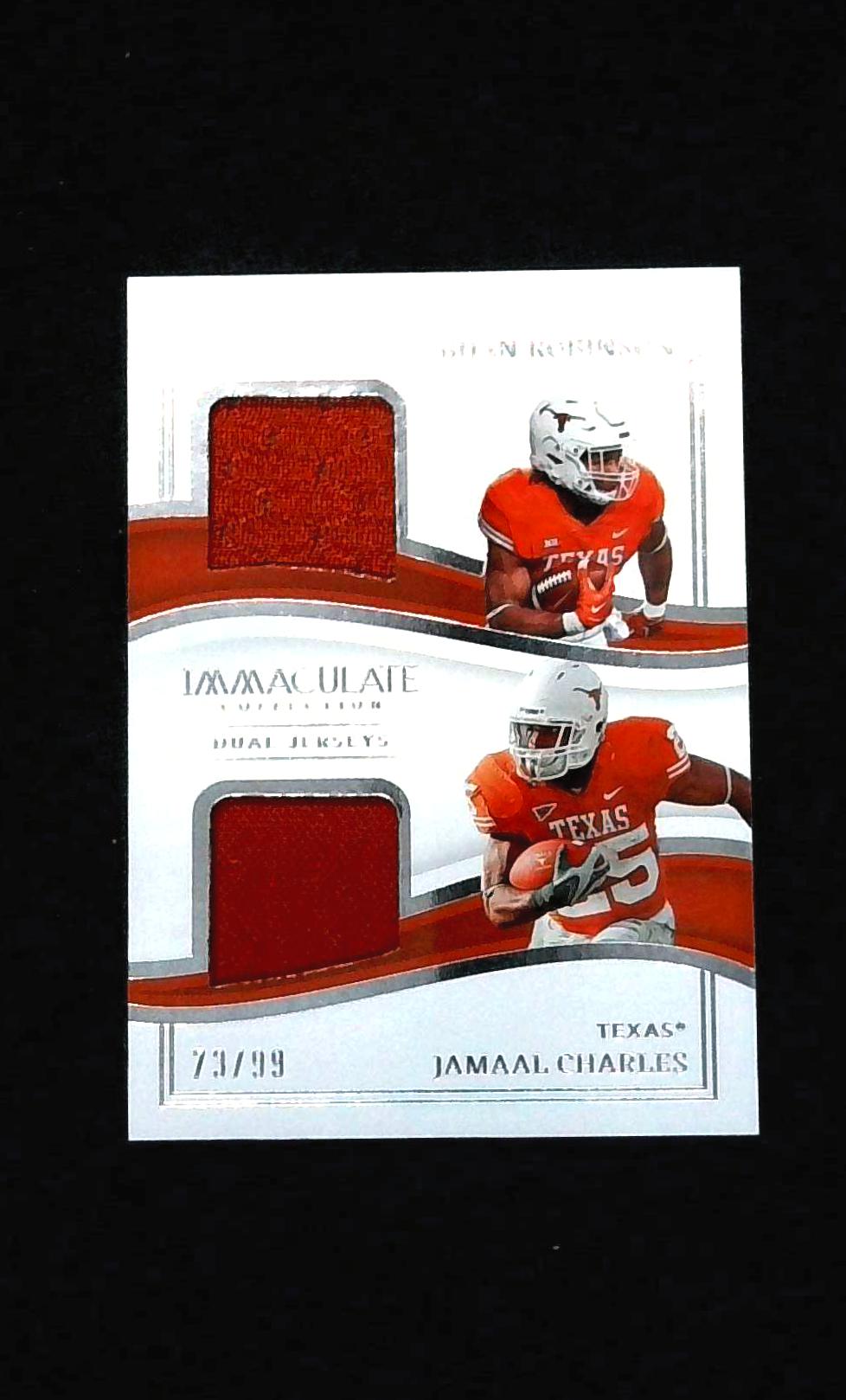 2023 Immaculate Collegiate Bijan Robinson Jamaal Charles Dual Patch #/99 Texas