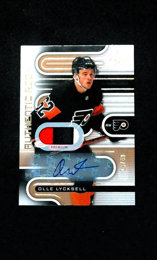 2022-23 SP Game Used Jersey Auto Gold Relic #204 Olle Lycksell /49