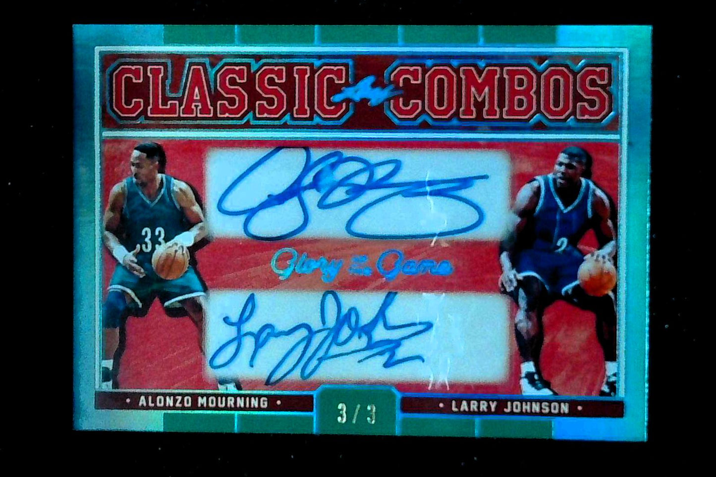 2025 LEAF GLORY OF THE GAME ALONZO MOURNING/LARRY JOHNSON 2X-AUTO #3/3