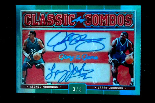 2025 LEAF GLORY OF THE GAME ALONZO MOURNING/LARRY JOHNSON 2X-AUTO #3/3