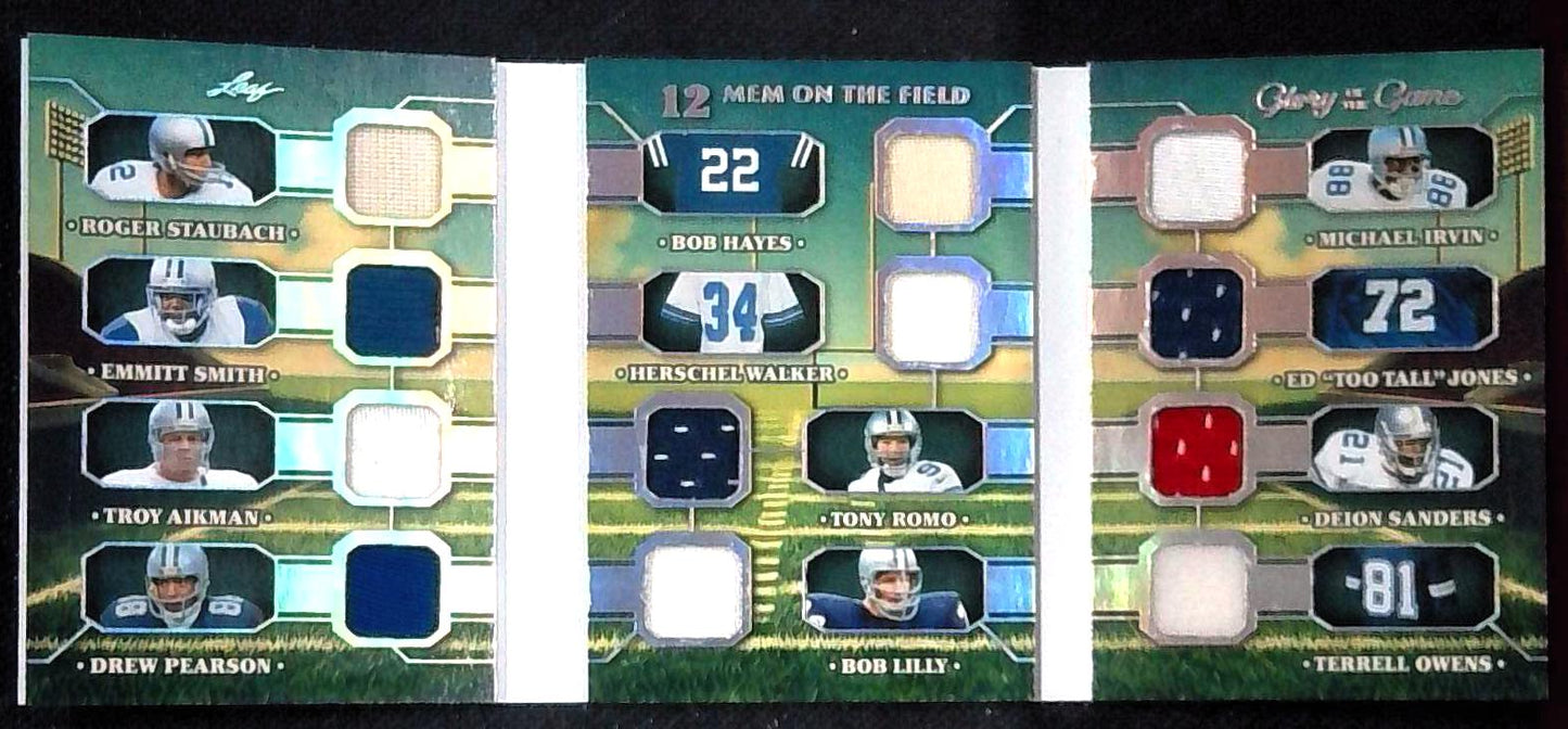 2025 Leaf Glory of the Game 12 Mem On The Field 6/25 HOF Cowboys Staubach Aikman