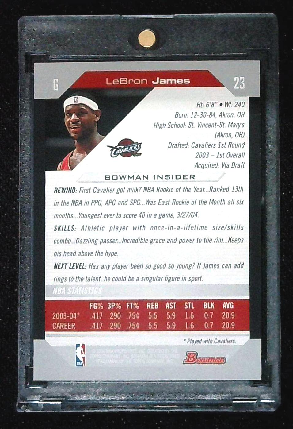 2004-05 Bowman #23 Lebron James