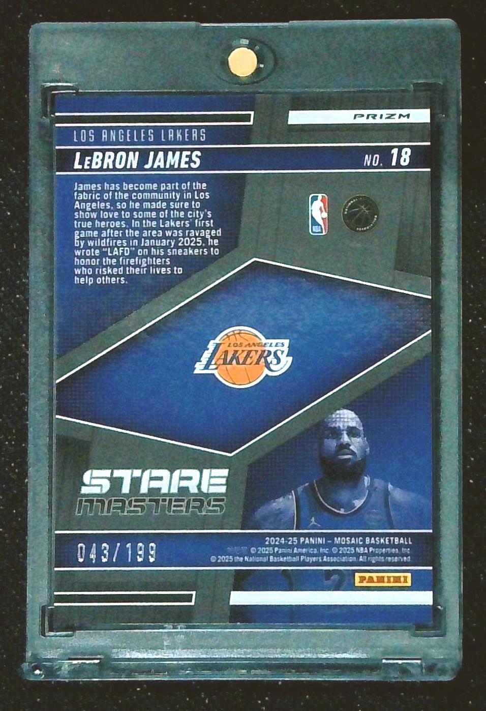 2024-25 Panini Mosaic - Stare Masters LeBron James #18 Blue Mosaic Prizm /199
