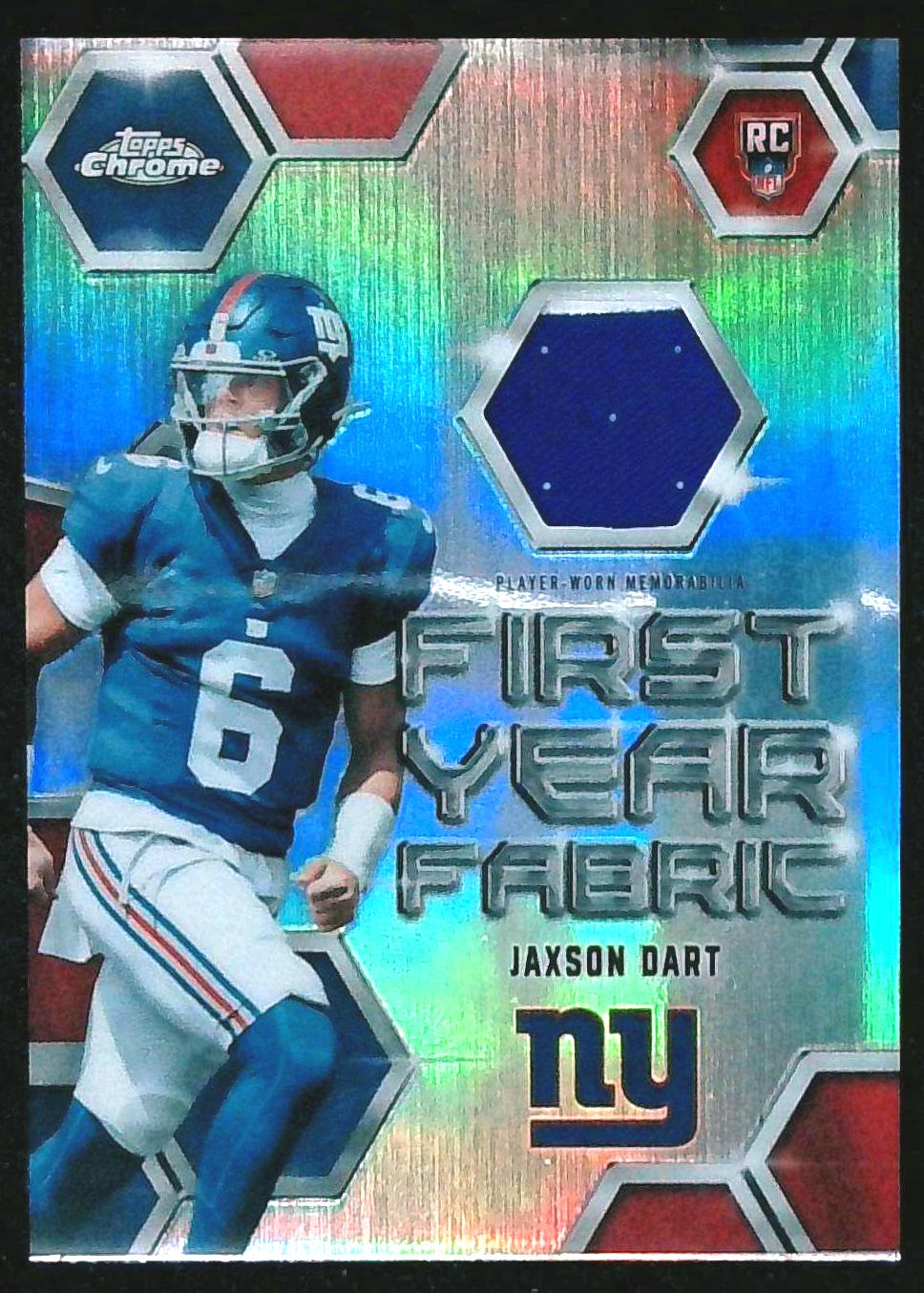 2025 Topps Chrome Jaxson Dart #FYF-JD First Year Fabric Rookie Patch RC