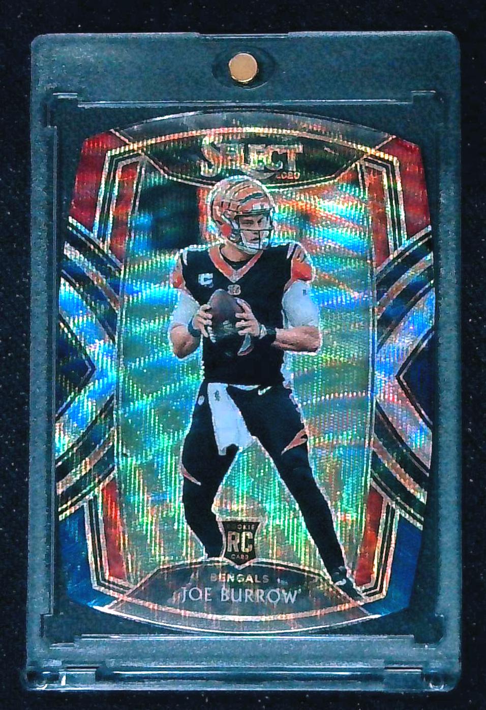 2020 Panini Select Joe Burrow 246 Club Level Tri Color Die Cut RC Bengals
